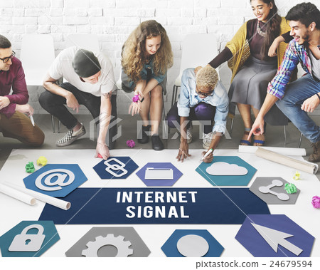Internet Signal Hotspot Networking Concept Internet Signal Hotspot Networking Concept 24679594