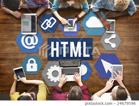 HTML Website Technology Homepage Concept HTML Website Technology Homepage Concept 24679596
