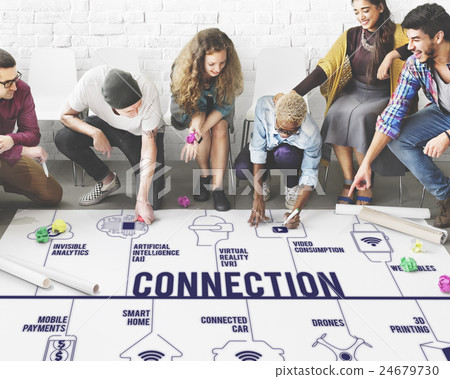 Connection Connected Drones Technology Concept 24679730