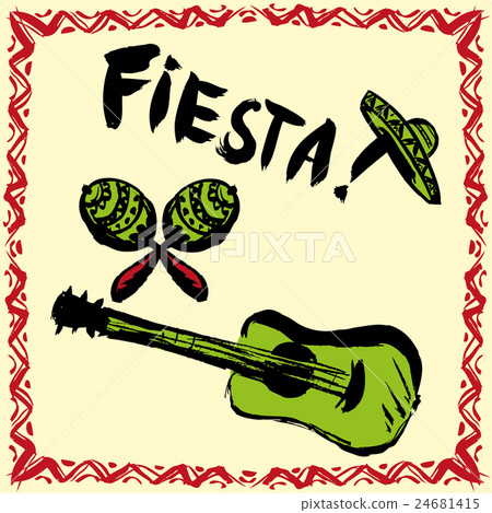 Mexican Fiesta Party Invitation with maracas Mexican Fiesta Party Invitation with maracas 24681415