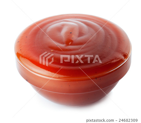 ketchup in the small bowl isolate 24682309