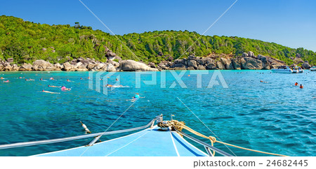 View from boat to the Similan Island of Thailand View from boat to the Similan Island of Thailand 24682445