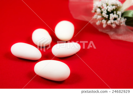 white sugared almonds 24682929