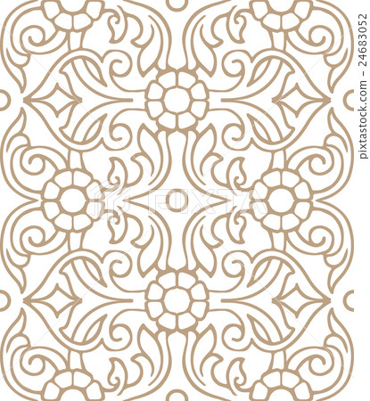 Vintage Vector hand-drawn seamless pattern with - Stock Illustration ...