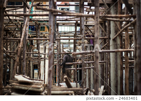 construction site with wood 24683401