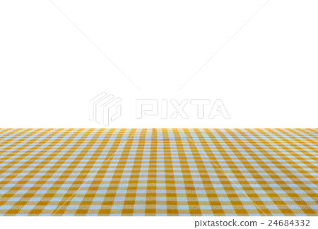 Wooden table covered with tablecloth 24684332