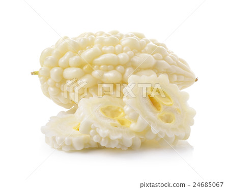 White bitter cucumber on white background White bitter cucumber on white background 24685067