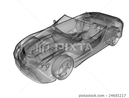 transparent sport car isolated 24685217