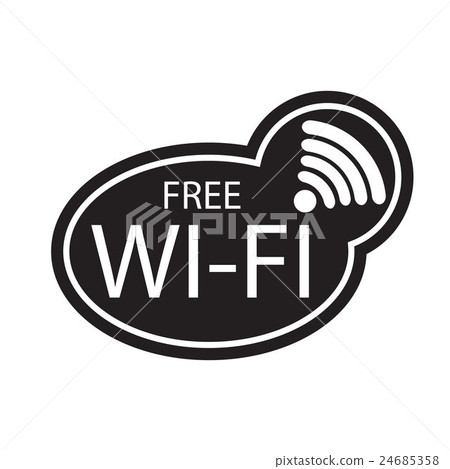 Free Wi-Fi zone vector icon. Cup with wireless Free Wi-Fi zone vector icon. Cup with wireless 24685358