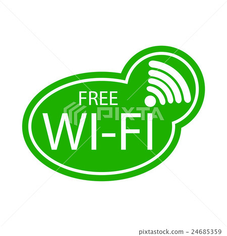 Free Wi-Fi zone vector icon. Cup with wireless Free Wi-Fi zone vector icon. Cup with wireless 24685359