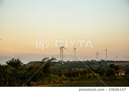 Wind turbines on the hill 24686147