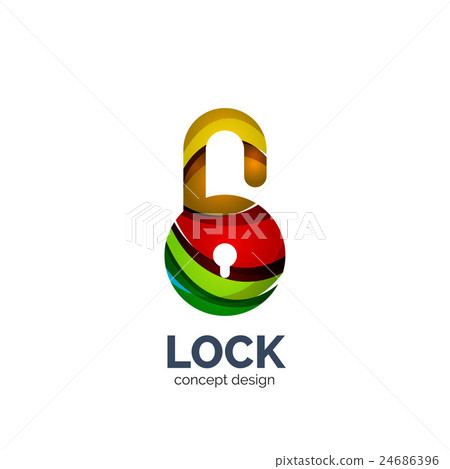 Vector creative abstract lock logo created with Vector creative abstract lock logo created with 24686396