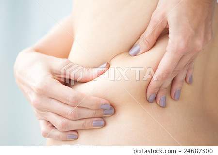 Localized fat in woman back 24687300