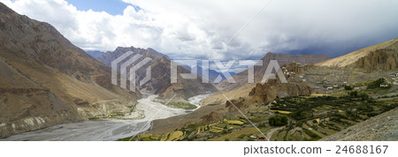 Dhankar monastery, Spiti river, Himalayas 24688167