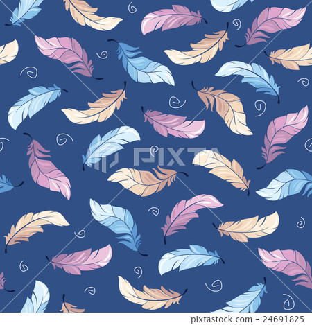 Seamless pattern with feathers 24691825