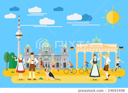 Flat design, Germany's landmarks and icons 24693496