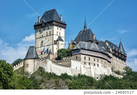 Karlstejn is a large gothic castle founded 1348 24695517