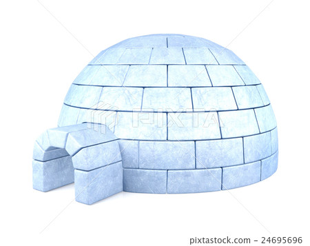 Iced igloo isolated on white background 24695696