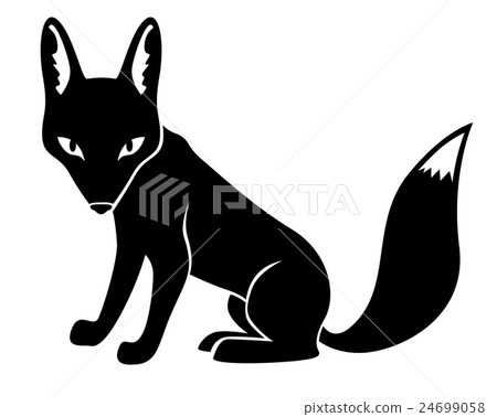 Silhouette fox isolated 24699058