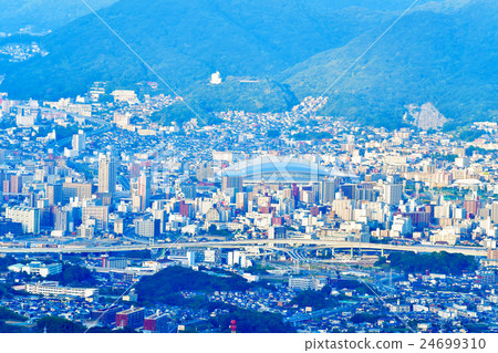 Uchikurayama Kitakyushu city view in summer Uchikurayama Kitakyushu city view in summer 24699310