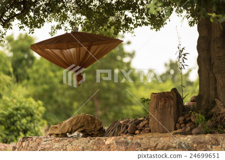 Empty meditating place outdoor among raining. Empty meditating place outdoor among raining. 24699651