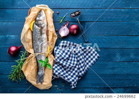 raw seabass fish raw seabass fish 24699662