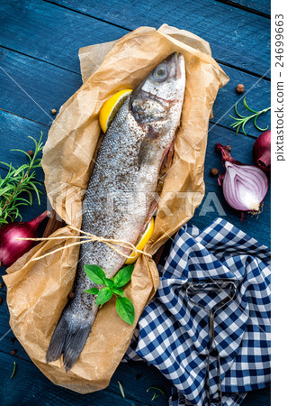 raw seabass fish raw seabass fish 24699663