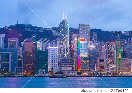 Victoria Harbour view at night in Hong Kong Victoria Harbour view at night in Hong Kong 24700533