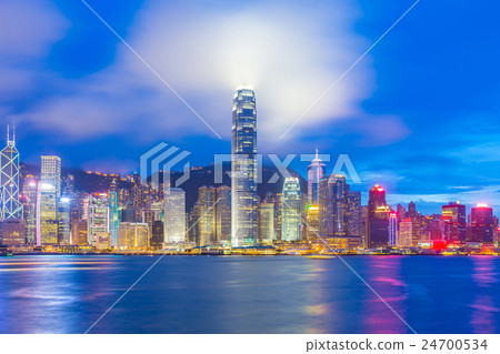 Hong Kong city skyline at night Hong Kong city skyline at night 24700534