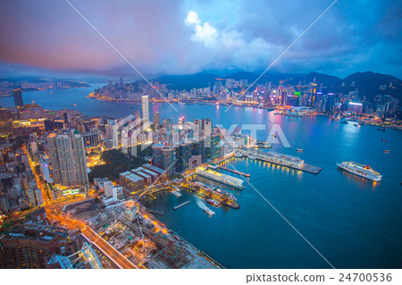 Hong Kong city skyline at night Hong Kong city skyline at night 24700536