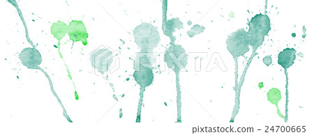 Green watercolor splashes and blots on white Green watercolor splashes and blots on white 24700665
