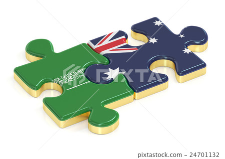 Saudi Arabia and Australia puzzles from flags 24701132