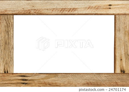 Wood frame isolated on white background. 24701174