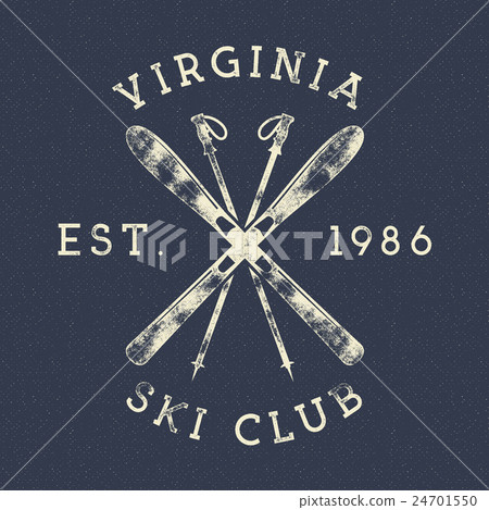 Winter Sports, Ski Club Label. Vintage Mountain Winter Sports, Ski Club Label. Vintage Mountain 24701550