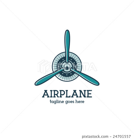 Airplane propeller logo template with radial 24701557