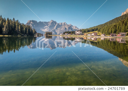 Lake Misurina in Dolomites Italy Lake Misurina in Dolomites Italy 24701789