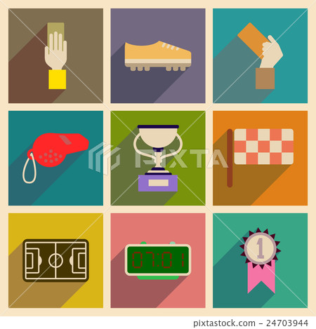 Concept of flat icons with long shadow football Concept of flat icons with long shadow football 24703944