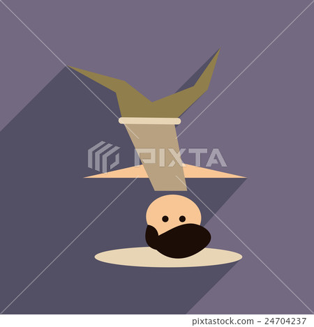 Flat web icon with long shadow male dancer 24704237