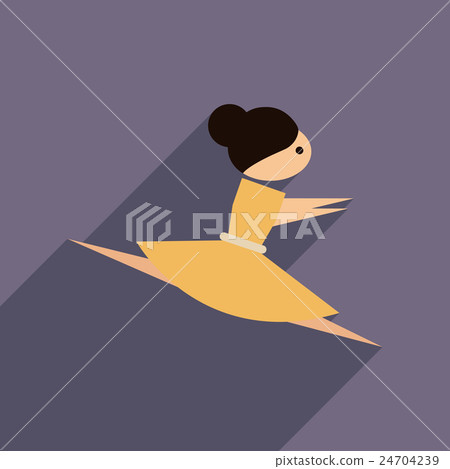 Flat web icon with long shadow ballet dancer Flat web icon with long shadow ballet dancer 24704239