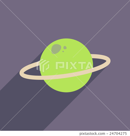Flat web icon with long shadow planet Flat web icon with long shadow planet 24704275