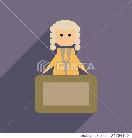 Flat web icon with long shadow judge  24704300