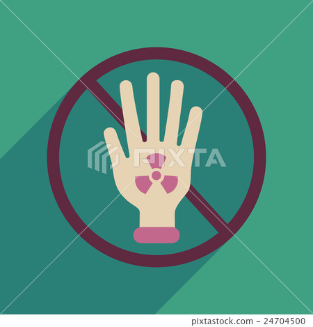 Flat web icon with long shadow toxic symbol Flat web icon with long shadow toxic symbol 24704500