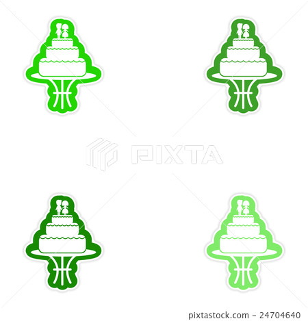 Set of paper stickers on white background wedding Set of paper stickers on white background wedding 24704640