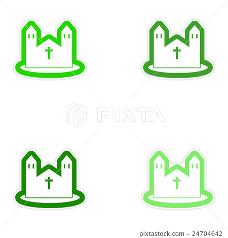 Set of paper stickers on white background Catholic Set of paper stickers on white background Catholic 24704642