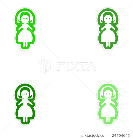 Set of paper stickers on white background bride Set of paper stickers on white background bride 24704645