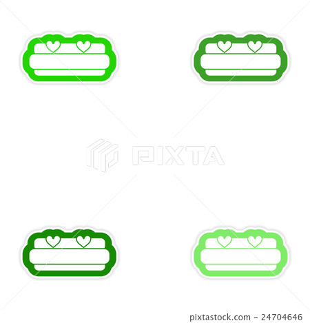 Set of paper stickers on white background bed Set of paper stickers on white background bed 24704646