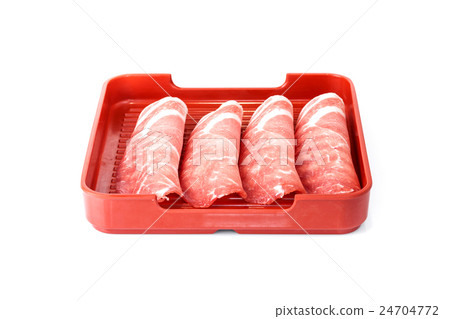 pork sliced in tray isolated on white background pork sliced in tray isolated on white background 24704772