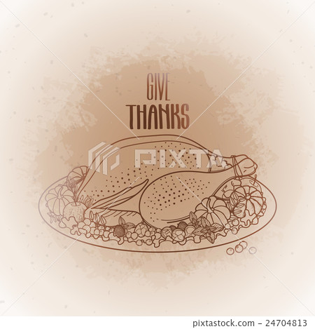 Graphic festive turkey 24704813