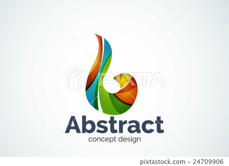 Abstract swirl logo template, smooth elegant shape - Stock Illustration ...