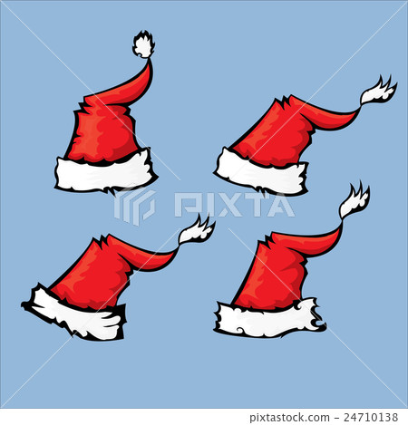 vector cartoon red Santa hat 24710138